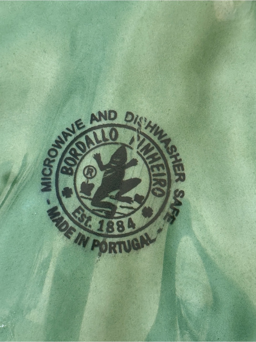 Bordallo Pinheiro Green Cabbage Chip Dip Divided Large Serving Platter Tray - Picture 5 of 7